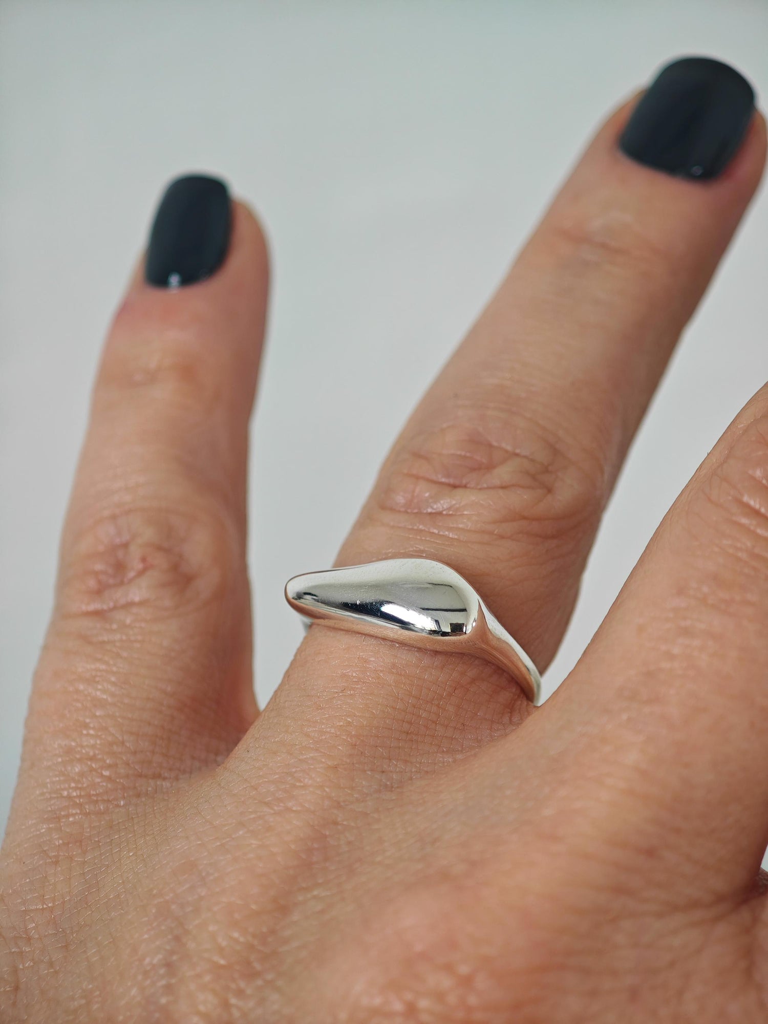 Organischer Ring aus 925 Silber, Y2K Stapel Ring, Fluid Ring, Stacking Ring
