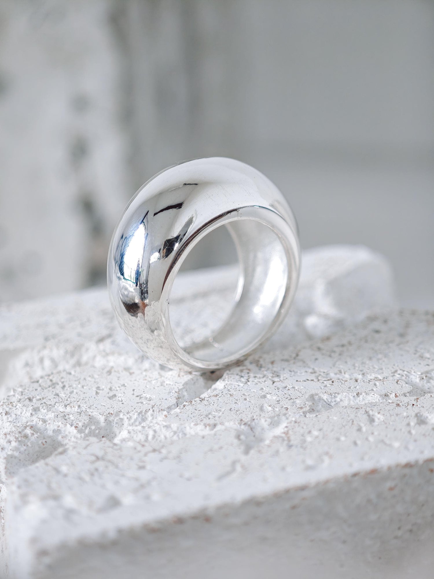 Puffy Statement Ring aus 925 Silber, Chunky Ring, Bold Silver Puffy Ring Minimalististisch