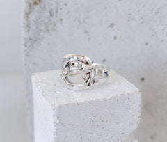 Statement Ring aus 925 Silber, Bold Chunky Ring, Silver Link Chain Ring - CocosyBerlin