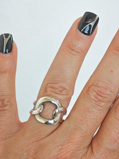 Statement Ring aus 925 Silber, Bold Chunky Ring, Silver Link Chain Ring - CocosyBerlin