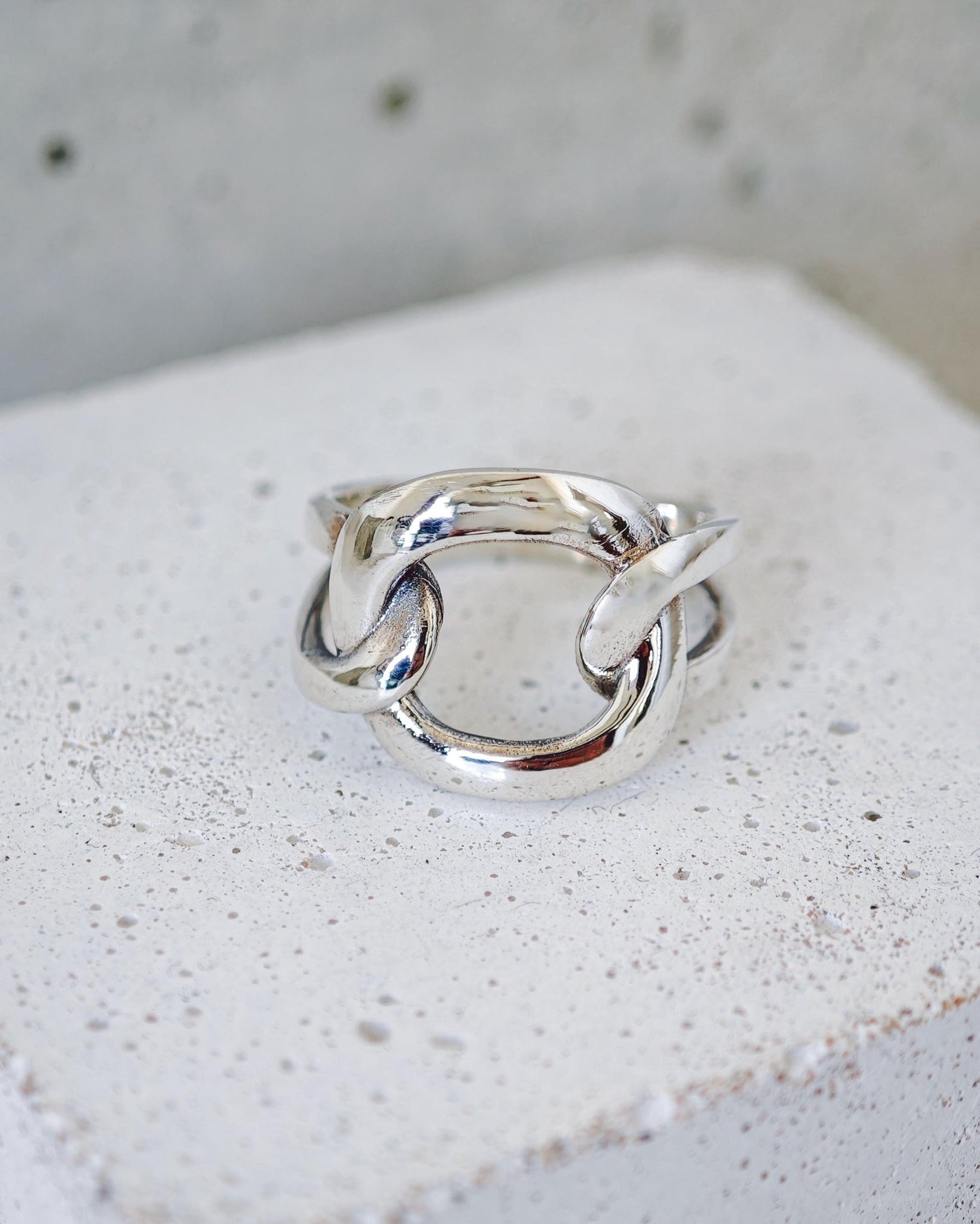 Statement Ring aus 925 Silber, Bold Chunky Ring, Silver Link Chain Ring - CocosyBerlin