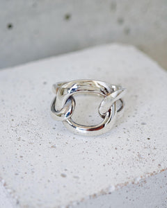Statement Ring aus 925 Silber, Bold Chunky Ring, Silver Link Chain Ring - CocosyBerlin