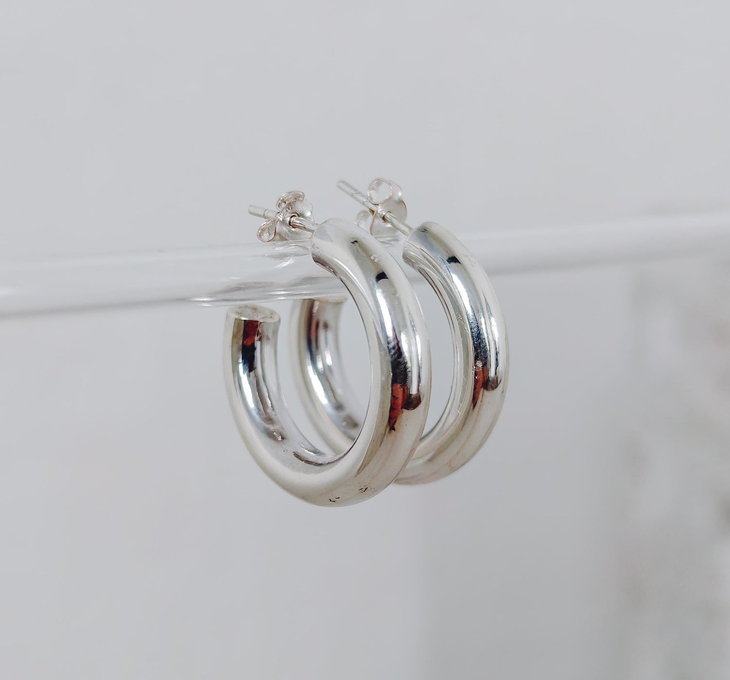 Offene Chunky Creolen aus Silber 925, Open Silver Hoops,Bold Statement Hoops 25mm