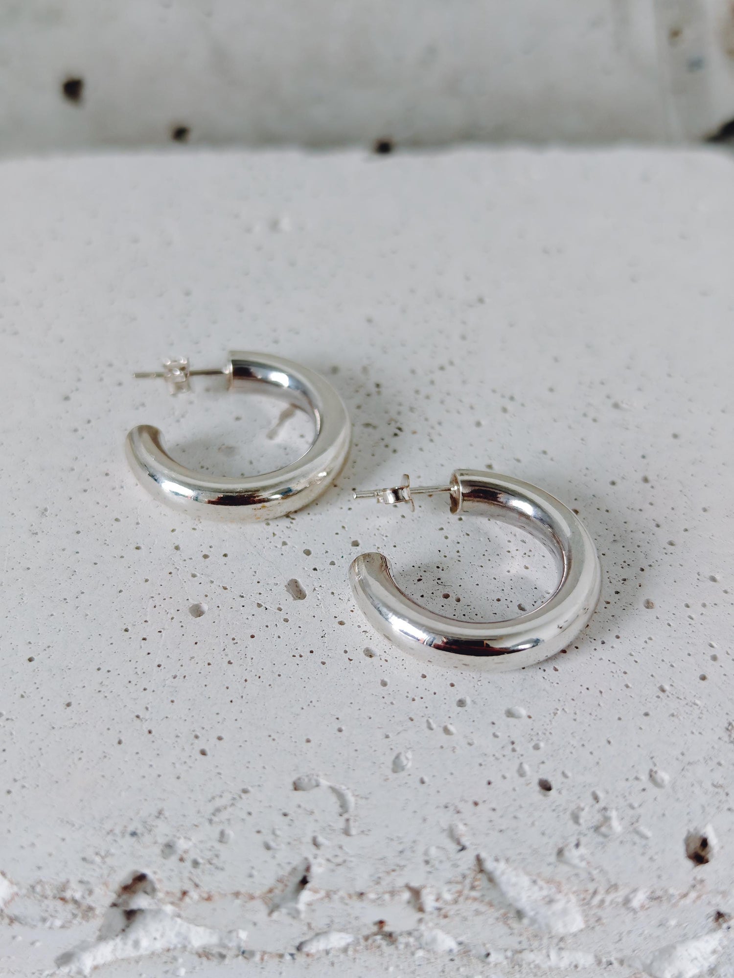 Offene Chunky Creolen aus Silber 925, Open Silver Hoops,Bold Statement Hoops 25mm