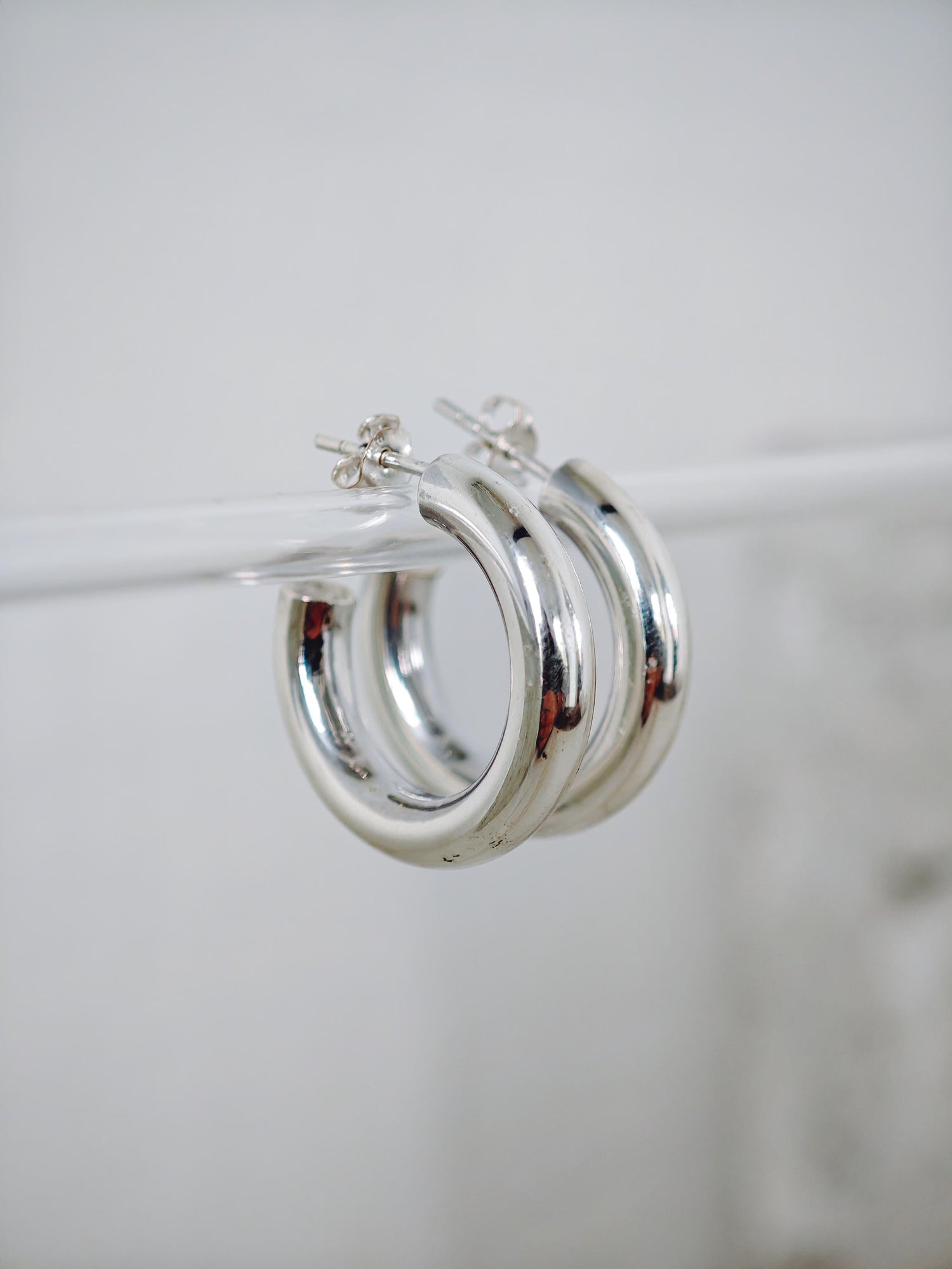 Offene Chunky Creolen aus Silber 925, Open Silver Hoops,Bold Statement Hoops 25mm
