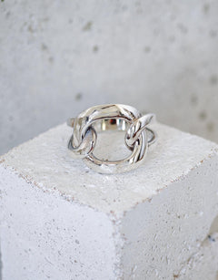 Statement Ring aus 925 Silber, Bold Chunky Ring, Silver Link Chain Ring - CocosyBerlin
