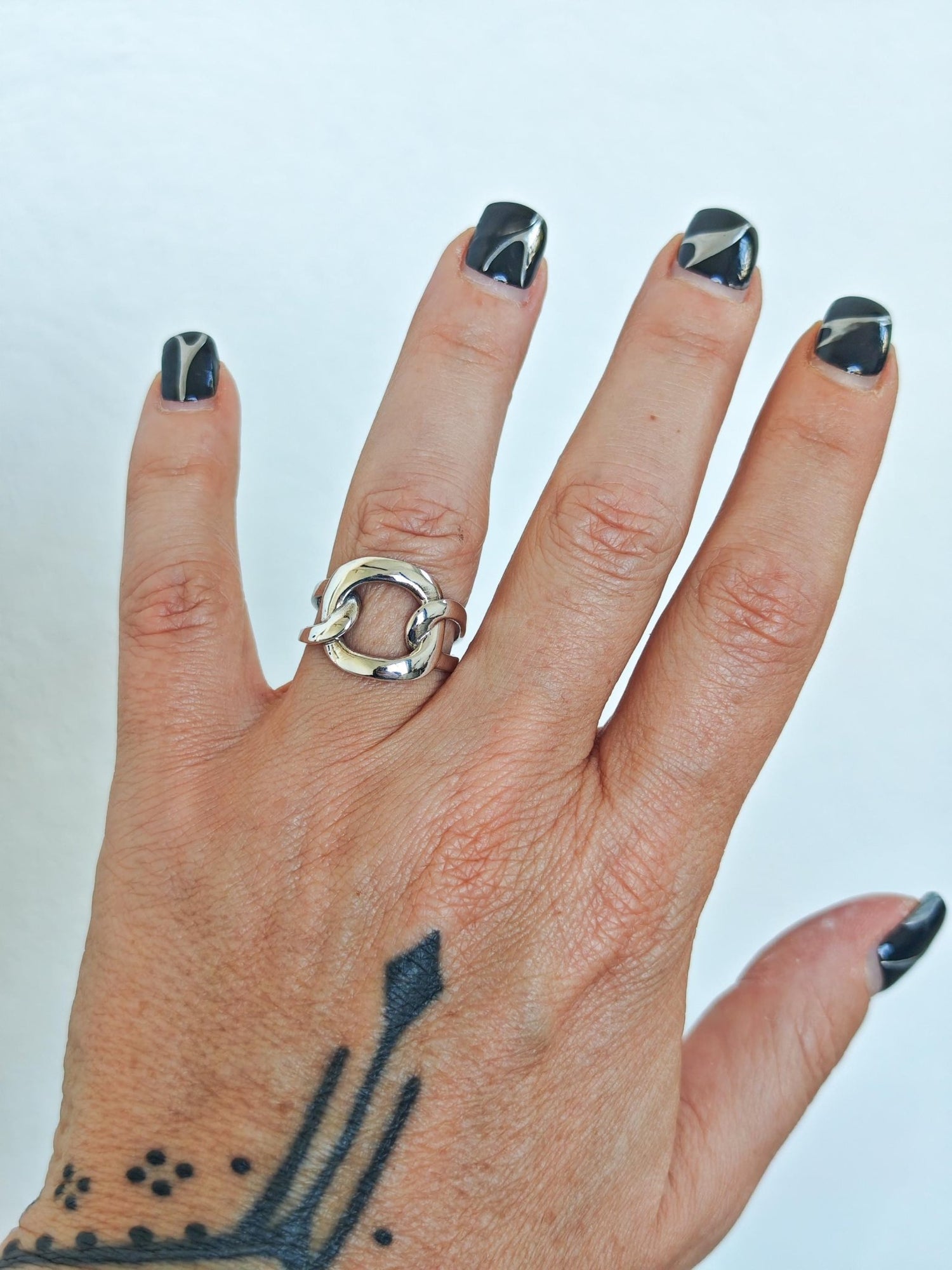 Statement Ring aus 925 Silber, Bold Chunky Ring, Silver Link Chain Ring - CocosyBerlin