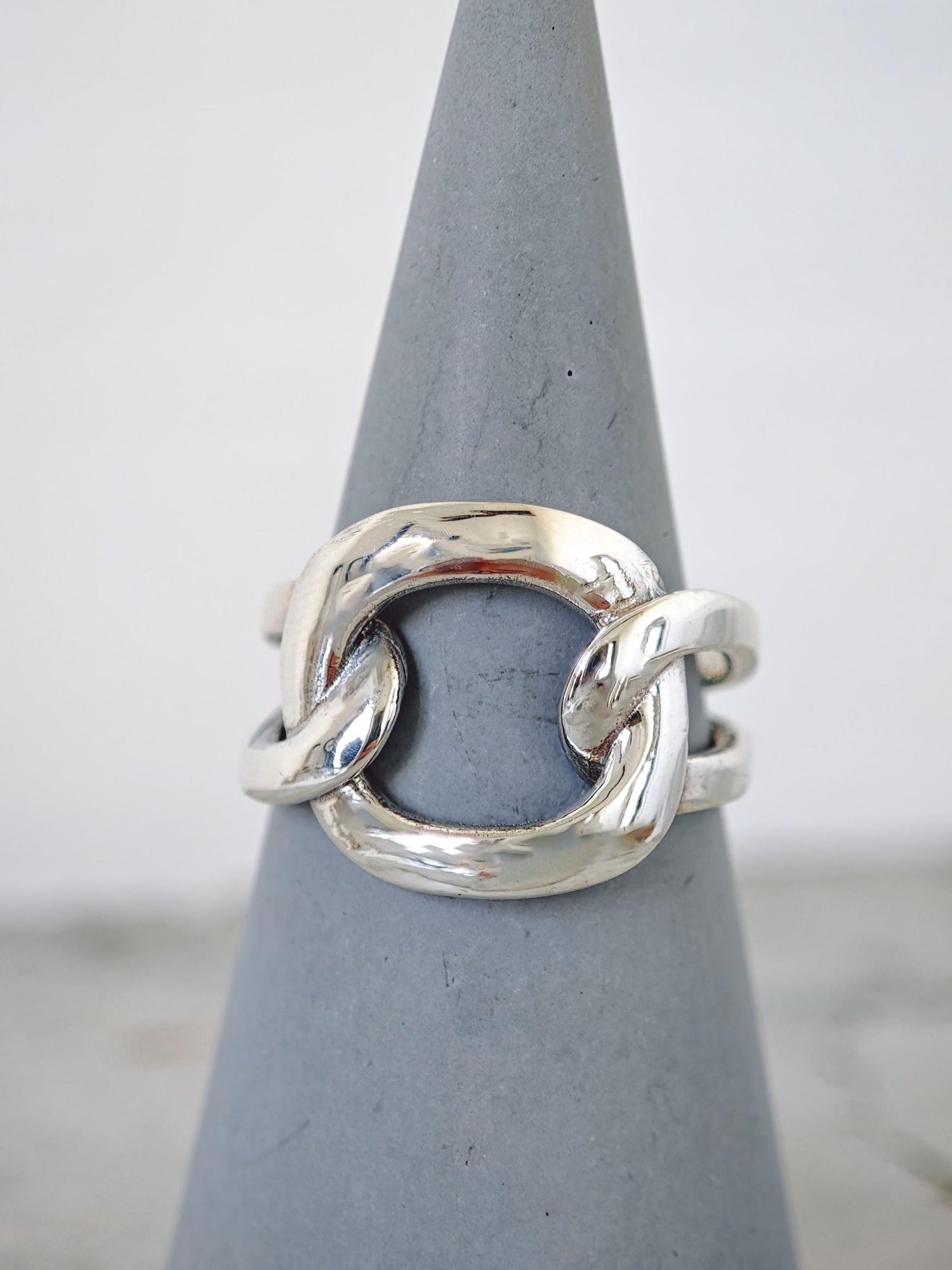 Statement Ring aus 925 Silber, Bold Chunky Ring, Silver Link Chain Ring - CocosyBerlin