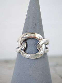 Statement Ring aus 925 Silber, Bold Chunky Ring, Silver Link Chain Ring - CocosyBerlin
