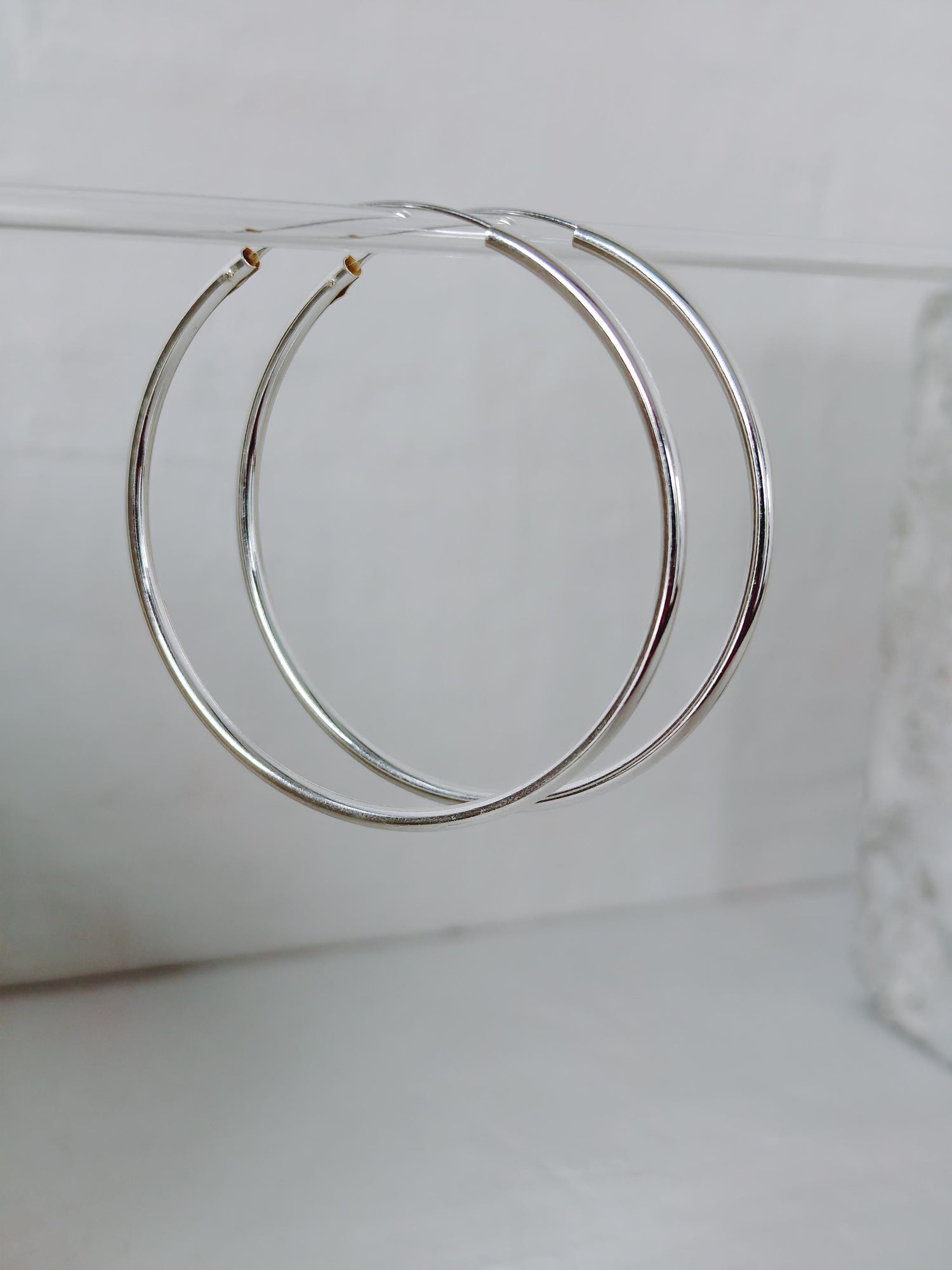 Große XL Creolen Silber 925, Silver Endless Hoops 70 mm