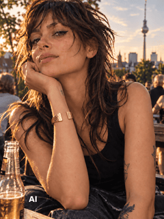 Goldener verstellbarer Armreif, gehämmert strukturiert, Armreif aus Messing, Golden Bangle Cuff, Minimalistisches Armband - CocosyBerlin