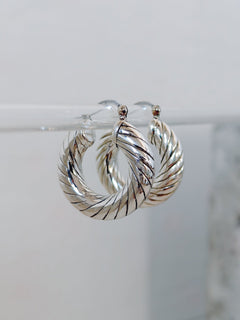 Twist Creolen 925 Silber, Statement Ohrringe, Chunky Hoops 30 mm - CocosyBerlin