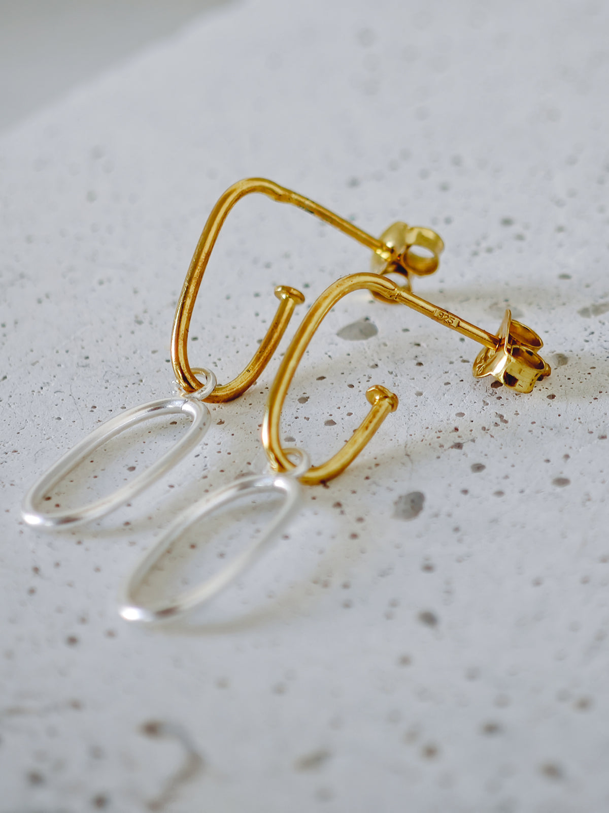 925 sterling silver drop earrings, link chain stud earrings, minimalist paperclip earrings