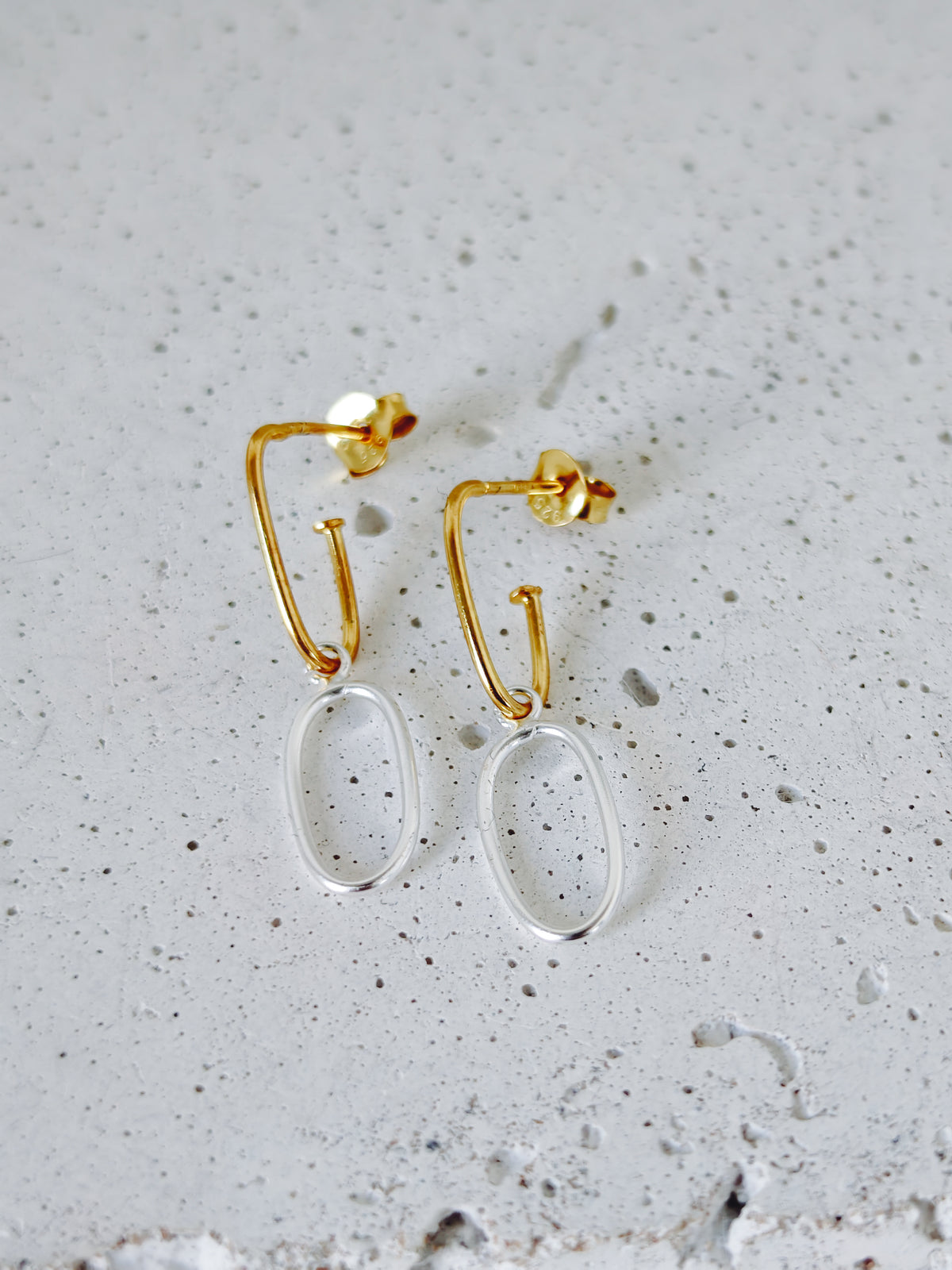 925 sterling silver drop earrings, link chain stud earrings, minimalist paperclip earrings