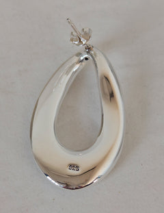 Organic Statement Ohrstecker aus 925 Silber, ovale Y2K Ohrringe, Sculptural Silver Earrings - CocosyBerlin