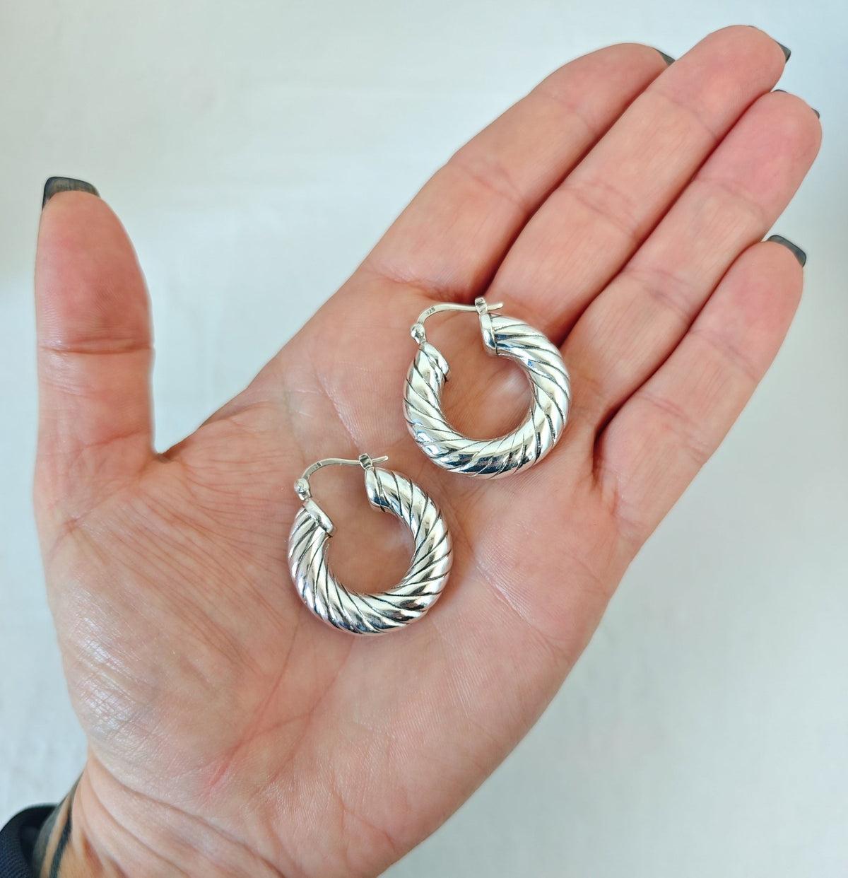 Twist Creolen 925 Silber, Statement Ohrringe, Chunky Hoops 30 mm - CocosyBerlin