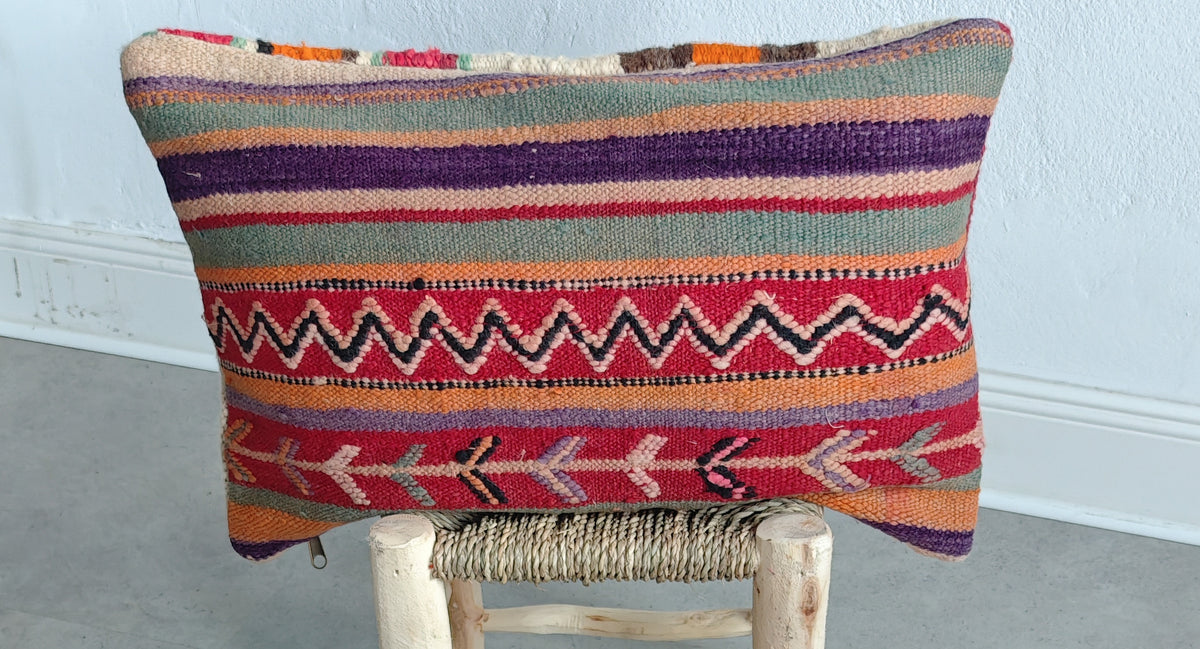 Vintage Pouf und Kissenhülle aus Marokko, Bodenkissen, Boho Meditationskissen