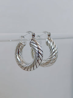 Twist Creolen 925 Silber, Statement Ohrringe, Chunky Hoops 30 mm - CocosyBerlin