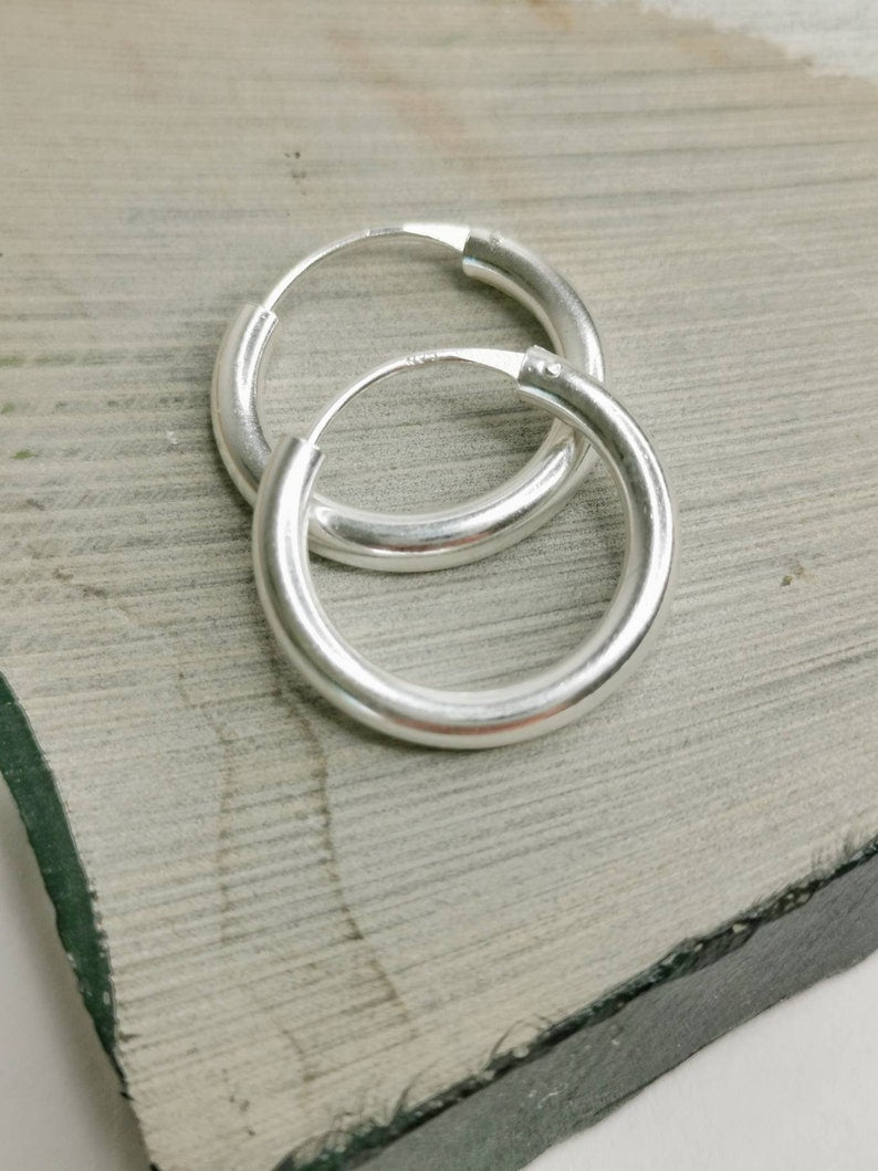 18mm sterling silver hoop earrings hotsell
