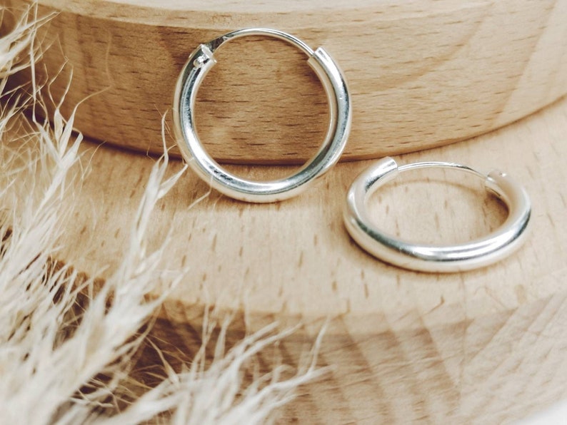 Boucles d'oreilles créoles larges et légères en argent sterling 925 18 mm x 3 mm grandes, créoles moyennes minimalistes, style hippie gitan, créoles en argent, créoles