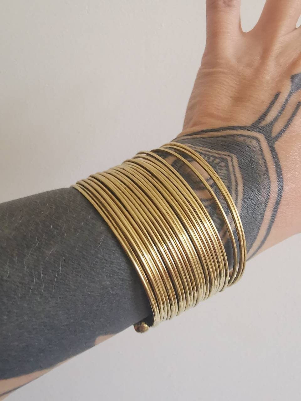 Manschettenarmband |  Gold Armreifen | Armband goldenes Messing | Statement Schmuck | breiter Armreif | Boho Hippie Ethno Goa | cocosy.berlin