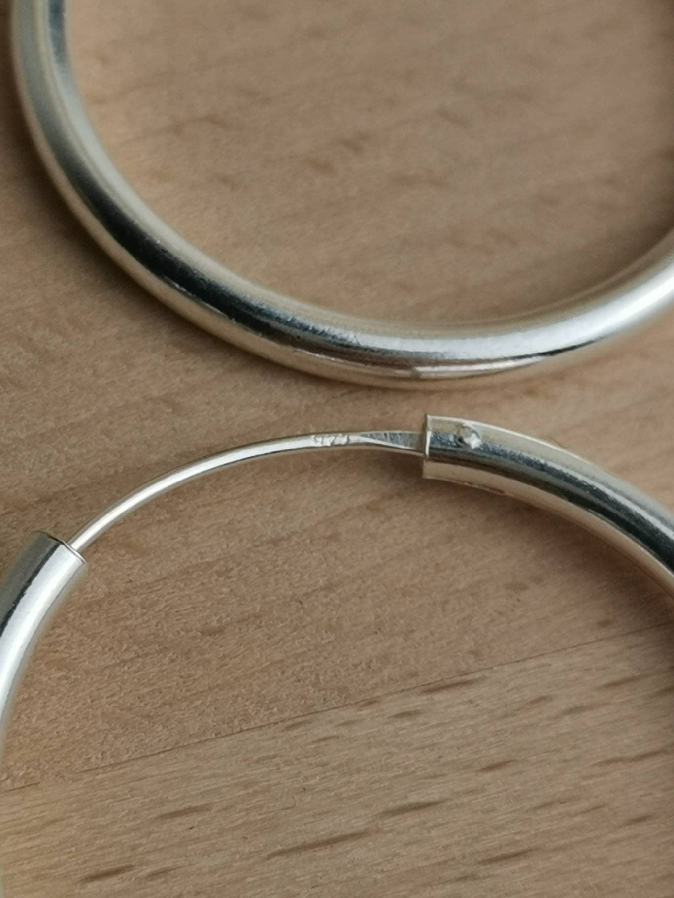 Boucles d'oreilles créoles larges et légères en argent sterling 925 de 35 mm de large, créoles moyennes minimalistes, style hippie gitan, créoles en argent, créoles