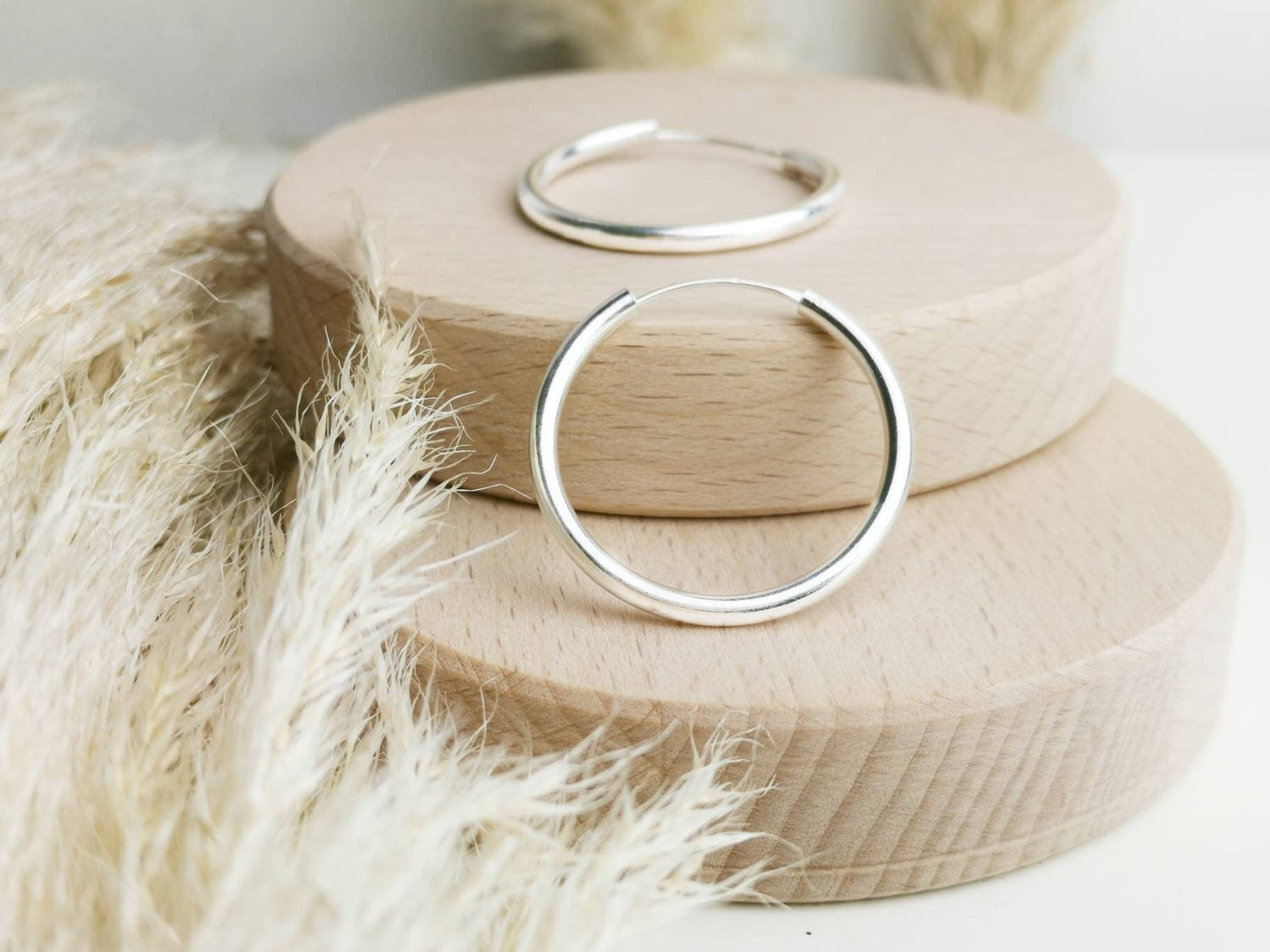 Boucles d'oreilles créoles larges et légères en argent sterling 925 de 35 mm de large, créoles moyennes minimalistes, style hippie gitan, créoles en argent, créoles