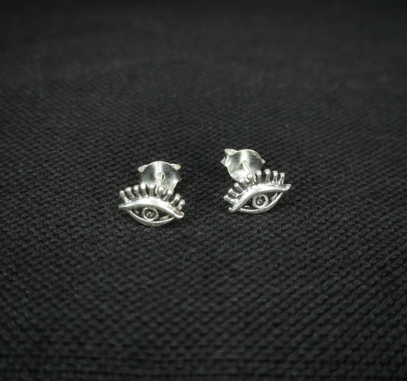 Boucles d'oreilles clous œil en argent 925, clous d'oreilles en argent sterling