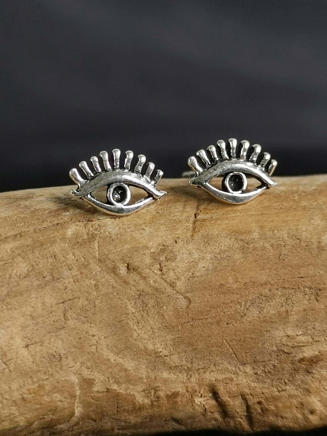 Boucles d'oreilles clous œil en argent 925, clous d'oreilles en argent sterling