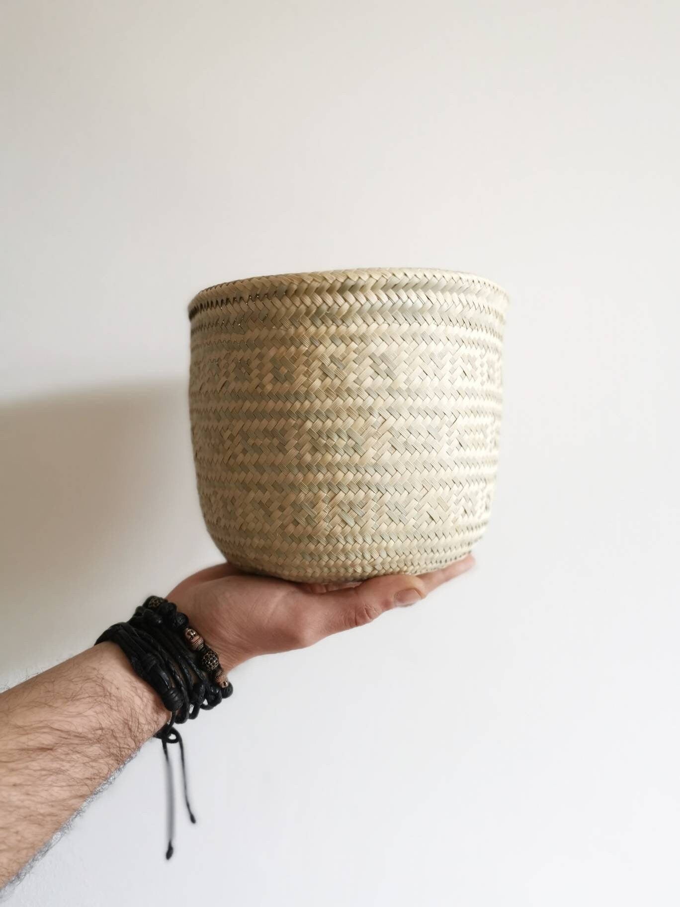Boho storage basket from Mexico, plant basket, organization basket, Mexican basket