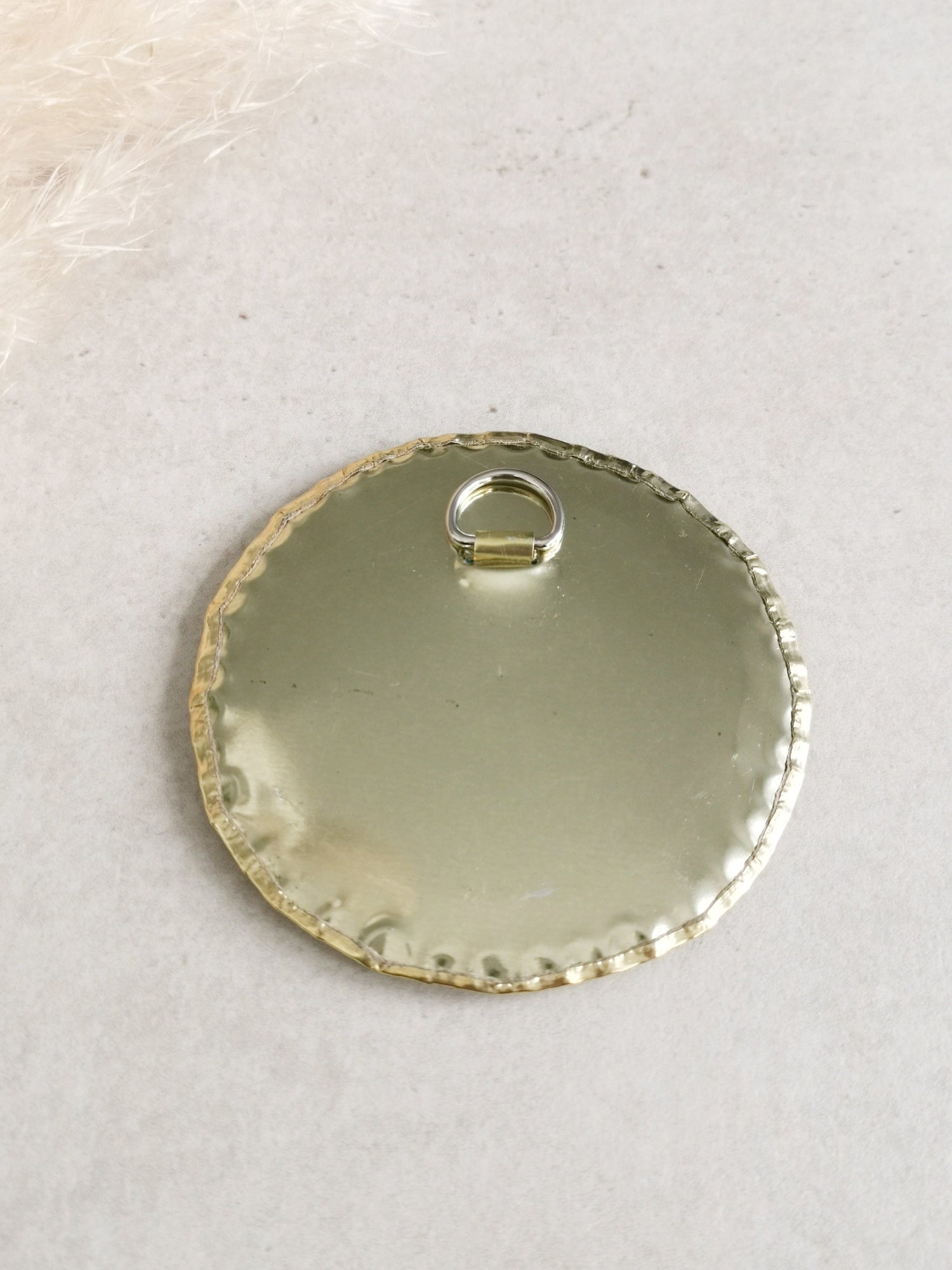 Small mirror made of golden brass, mini wall mirror handmade from Morocco, Moroccan mirror, Oriental