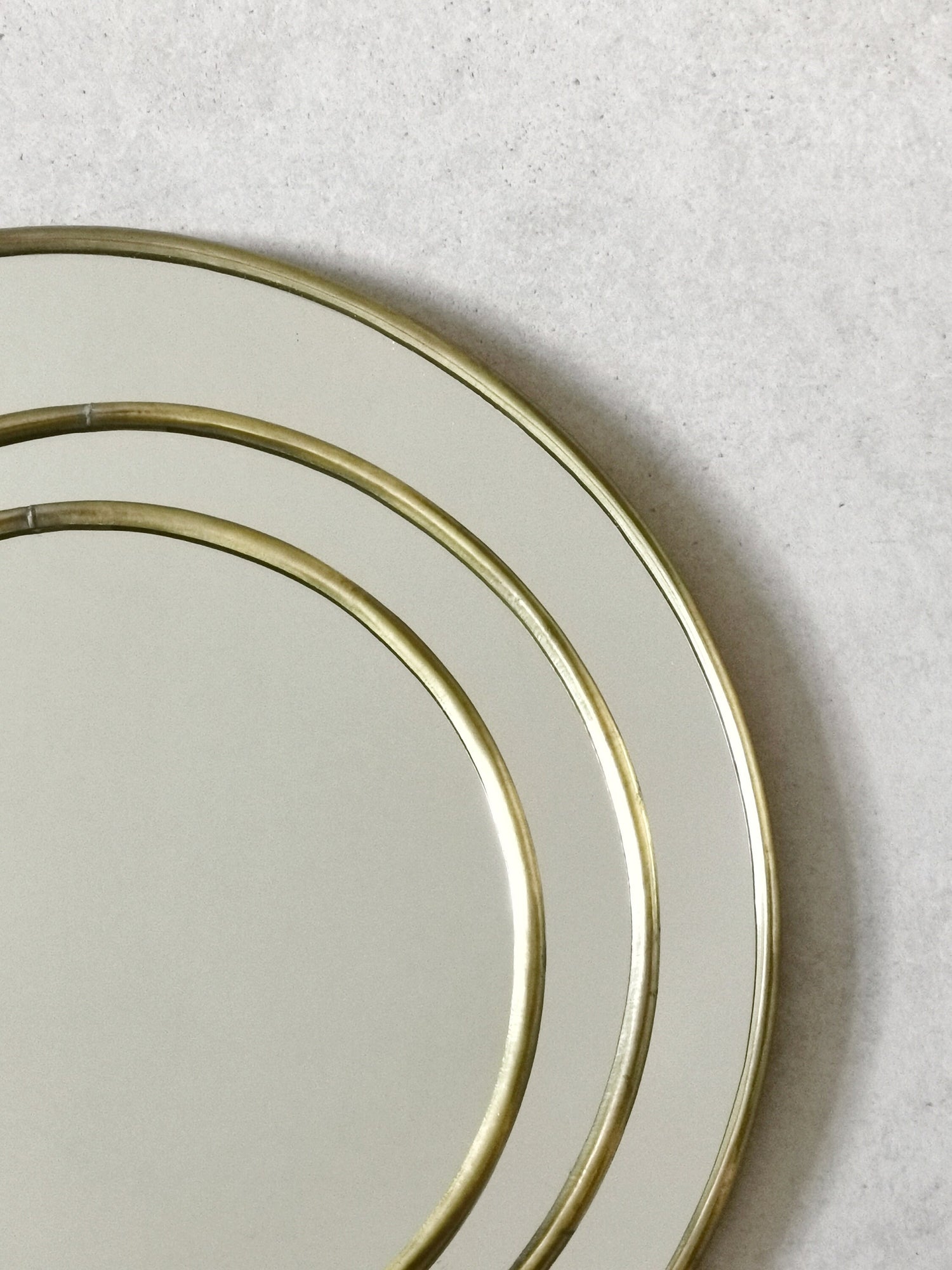 Round mirror, mirror with golden brass frame, round wall mirror, handmade from Morocco