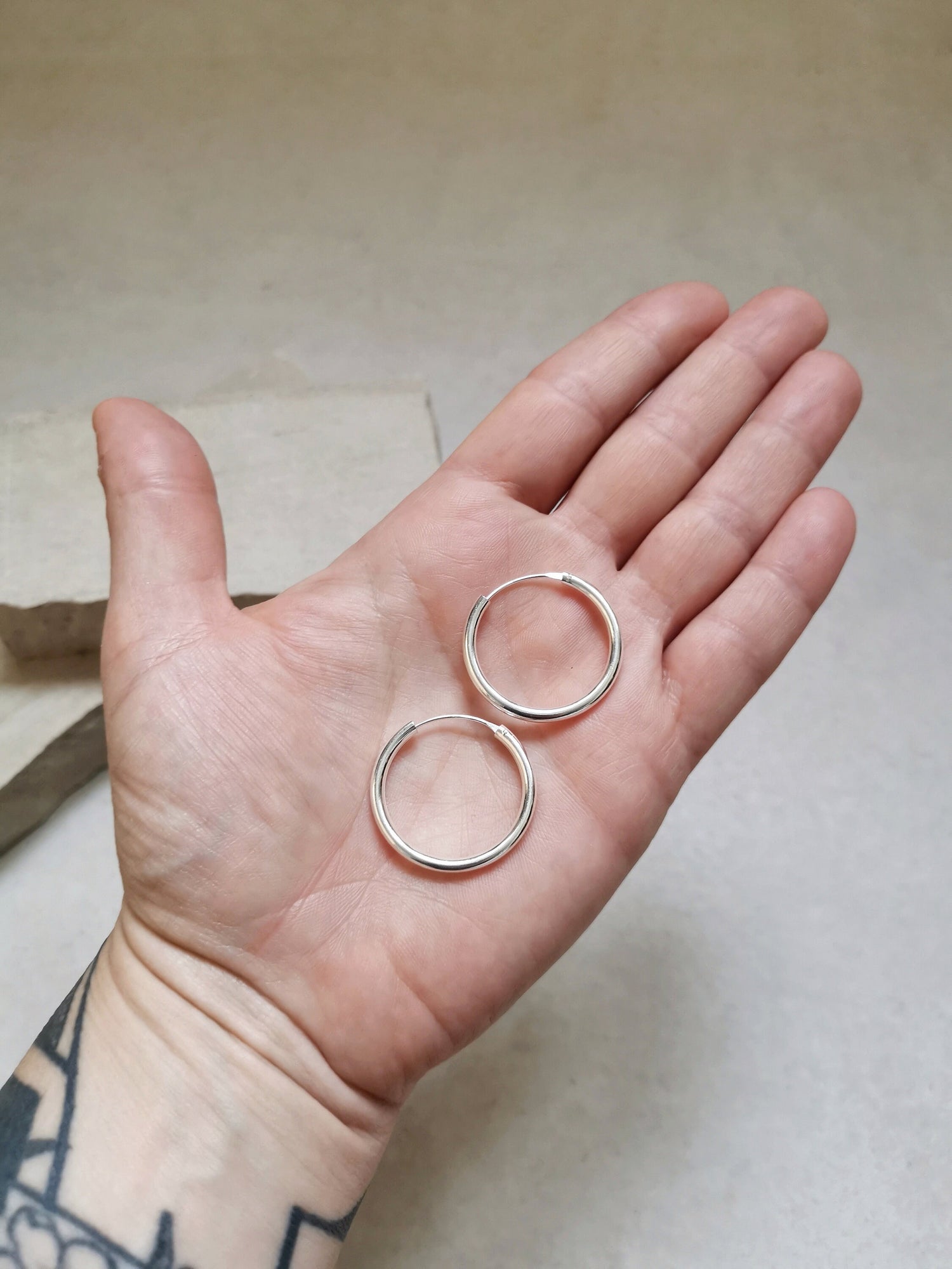 Créoles en argent 925 30 mm x 3 mm, minimalistes, style hippie gitan, créoles en argent sterling, créoles épaisses