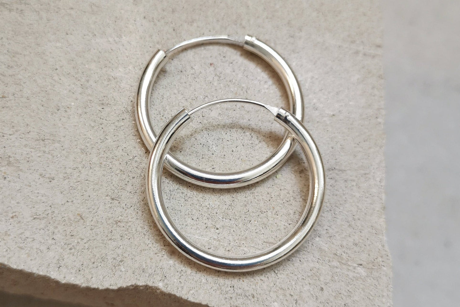 Créoles en argent 925 30 mm x 3 mm, minimalistes, style hippie gitan, créoles en argent sterling, créoles épaisses