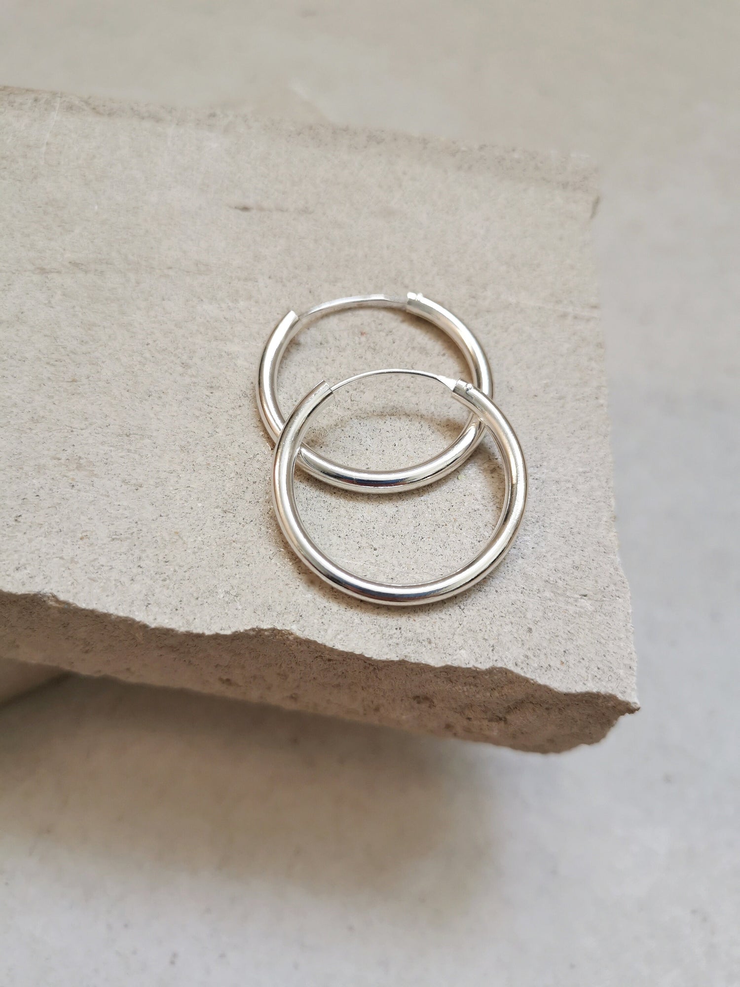 Créoles en argent 925 30 mm x 3 mm, minimalistes, style hippie gitan, créoles en argent sterling, créoles épaisses