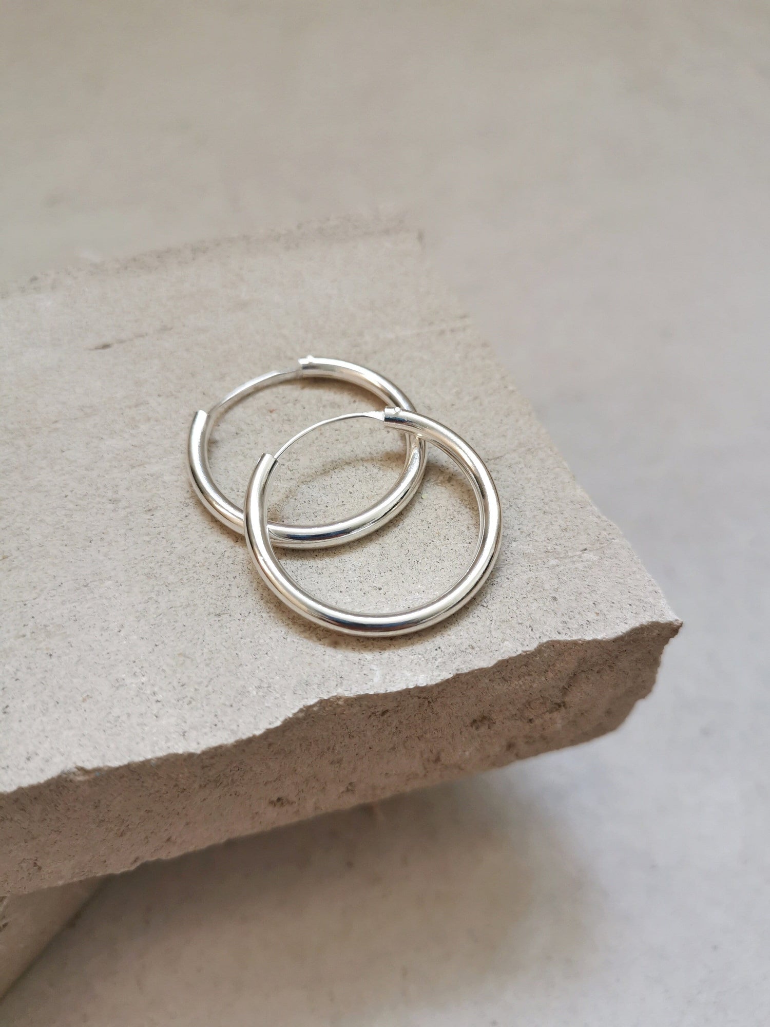 Créoles en argent 925 30 mm x 3 mm, minimalistes, style hippie gitan, créoles en argent sterling, créoles épaisses