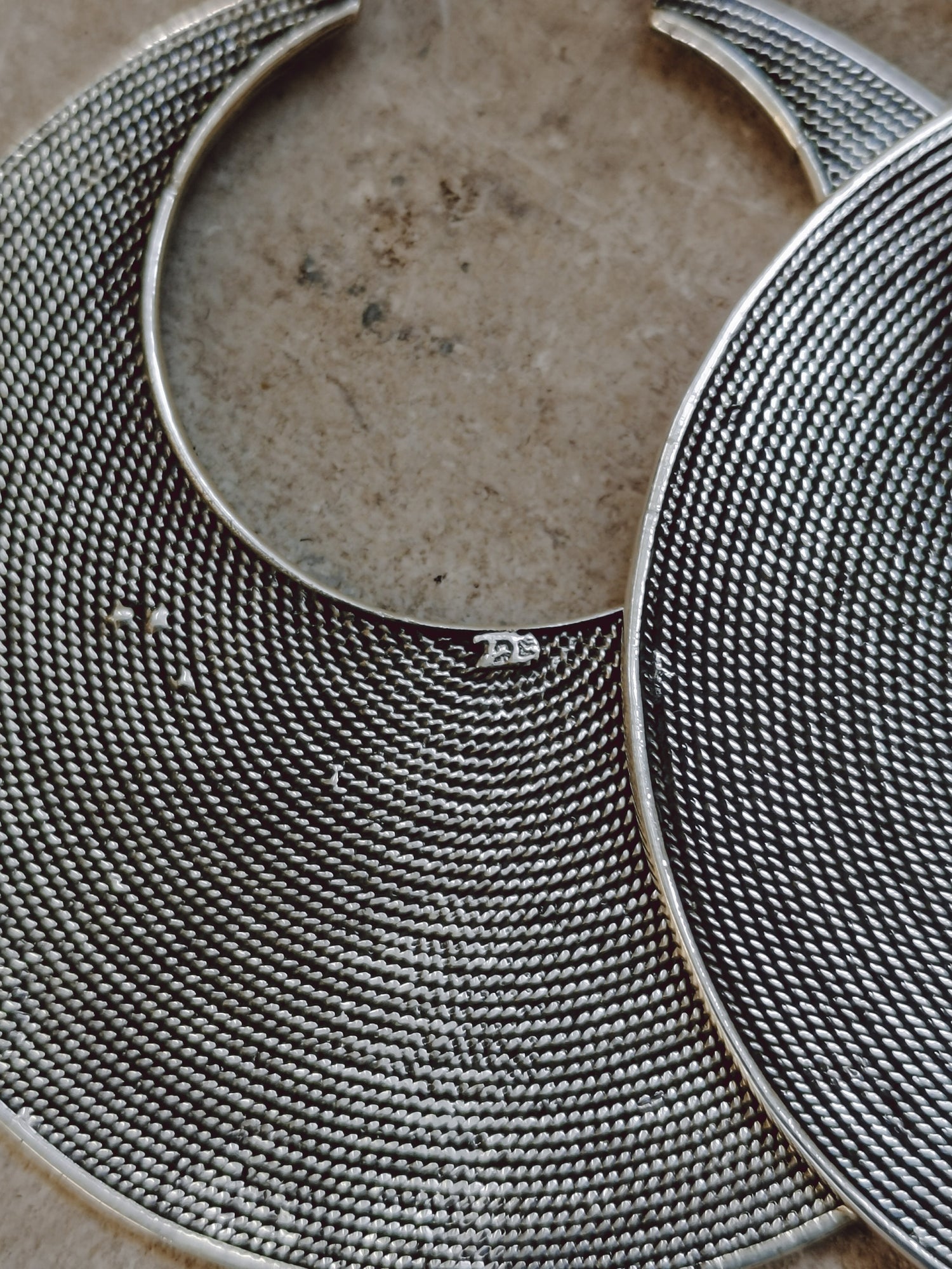 Statement massive hoop earrings made of 925 silver, chunky sterling silver ethno disc earrings 45 mm, hippie boho earrings